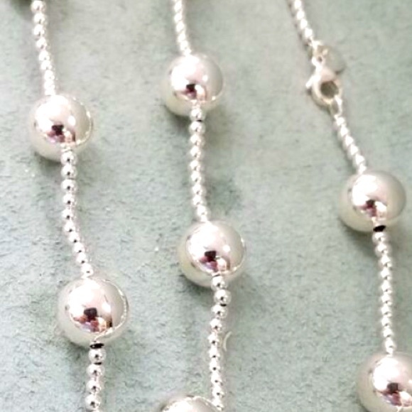 ✨ Rare Vintage Tiffany & Co. Elsa Peretti® 36” Sterling Silver Bead Necklace ✨ - Picture 4 of 10